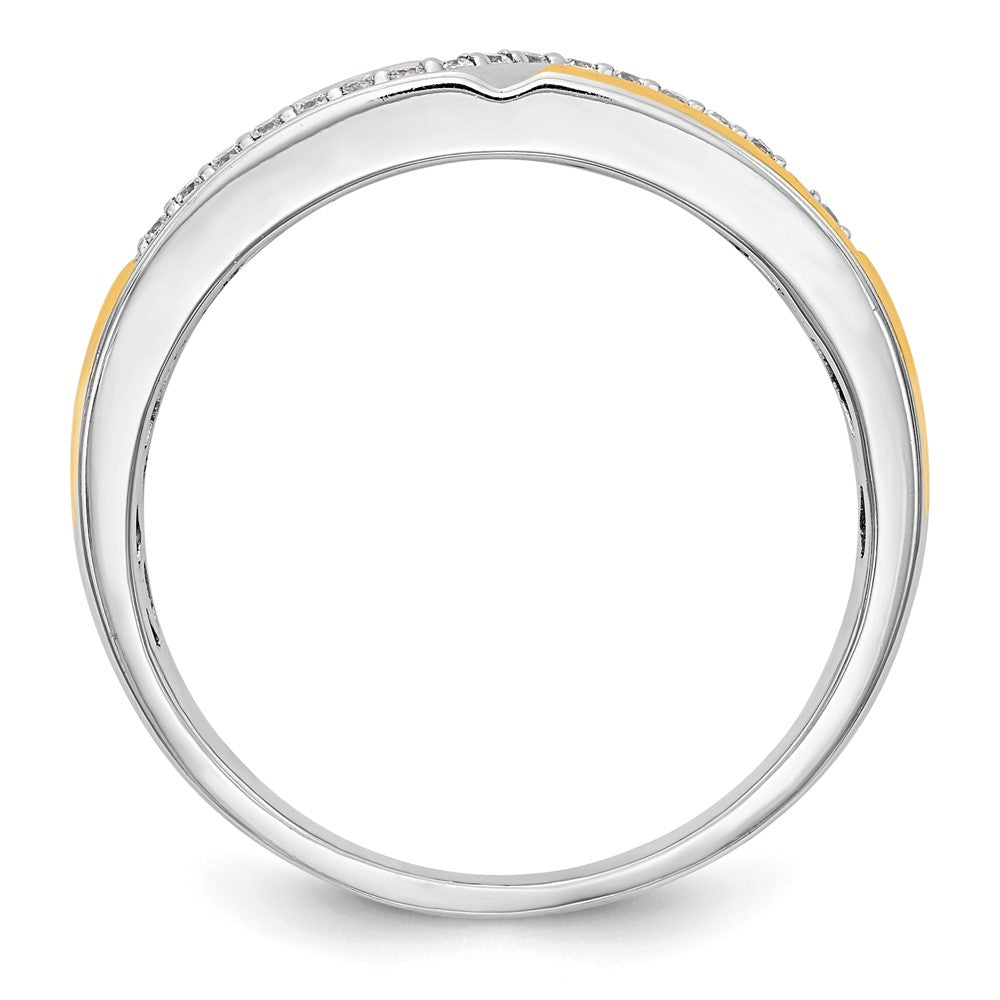 14K White Gold w/ yellow gold accents Real Diamond Men's Band (Custom order with 2mm Band)