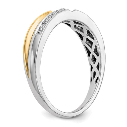 14K White Gold w/ yellow gold accents Real Diamond Men's Band (Custom order with 2mm Band)