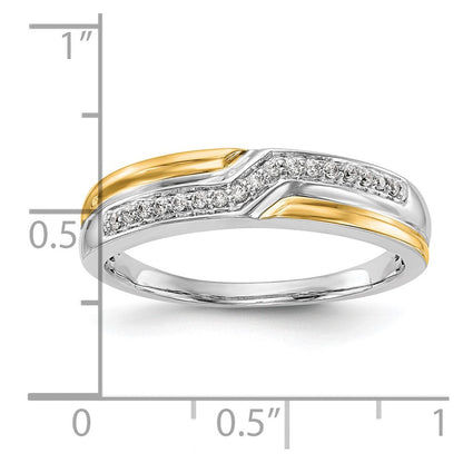 14K White Gold w/ yellow gold accents Real Diamond Men's Band (Custom order with 2mm Band)