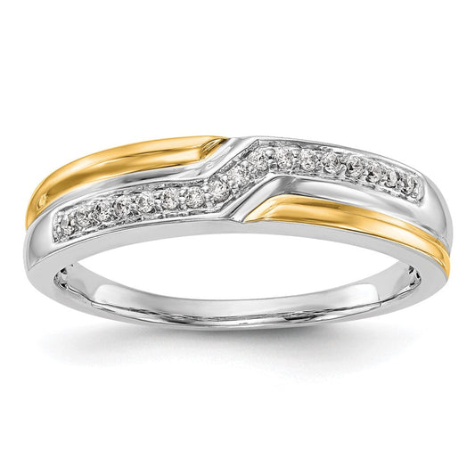14K White Gold w/ yellow gold accents Real Diamond Men's Band (Custom order with 2mm Band)