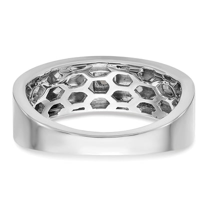 14K White Gold Real Diamond Men's Band