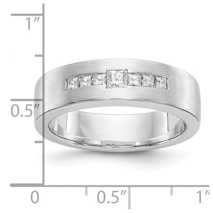0.51ct. CZ Solid Real 14k White Gold men's Wedding Band Ring