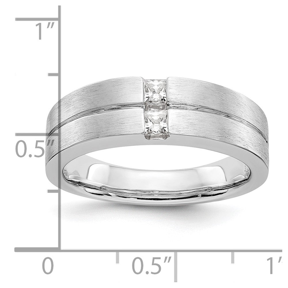 0.24ct. CZ Solid Real 14K White Gold Men's Wedding Band Ring