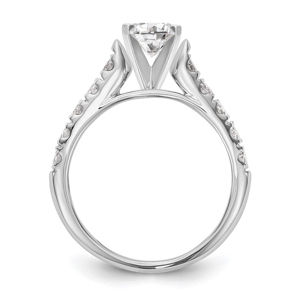 14K White Gold Peg Set 1/2 Carat Diamond Semi Mount Engagement Ring