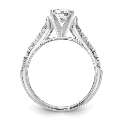14K White Gold Peg Set 1/2 Carat Diamond Semi Mount Engagement Ring