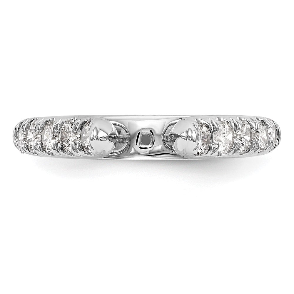 14K White Gold Peg Set 1/2 Carat Diamond Semi Mount Engagement Ring