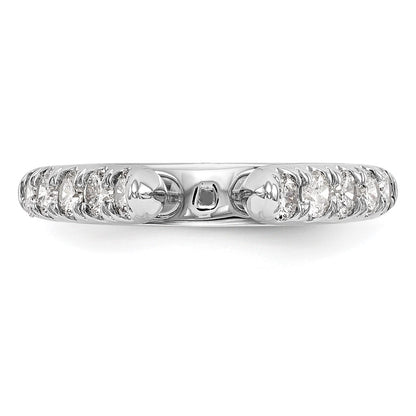 14K White Gold Peg Set 1/2 Carat Diamond Semi Mount Engagement Ring