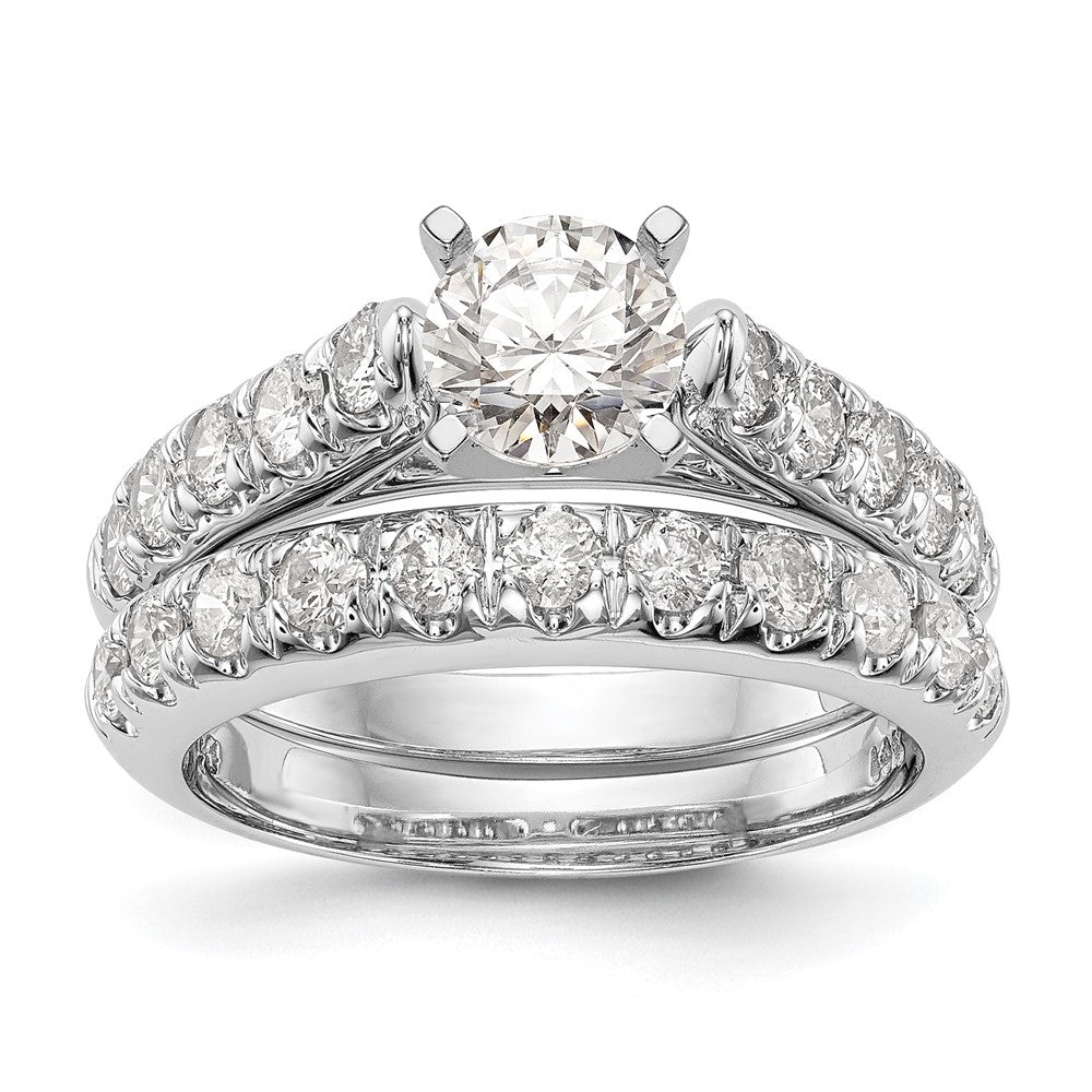 14K White Gold Peg Set 1/2 Carat Diamond Semi Mount Engagement Ring