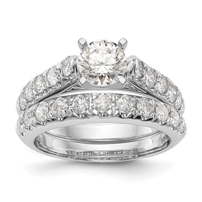 14K White Gold Peg Set 1/2 Carat Diamond Semi Mount Engagement Ring