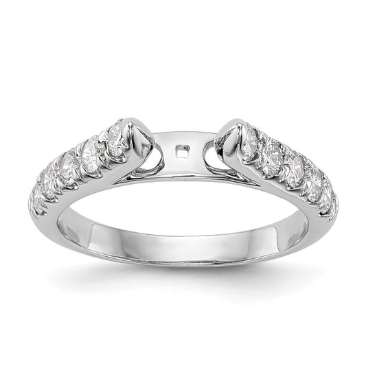 14K White Gold Peg Set 1/2 Carat Diamond Semi Mount Engagement Ring