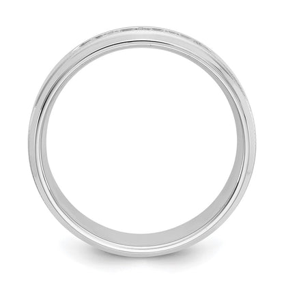 14K White Gold True Origin Men'S 1/2 Carat Lab Grown Diamond Vs D E F Polished Five Stone Beveled Edge Miligrain Size 10.5 Band