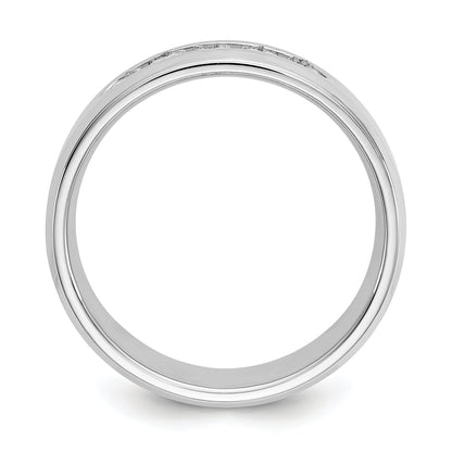 14K White Gold True Origin Men'S 1/2 Carat Lab Grown Diamond Vs/Si D E F 5 Stone Beveled Edge Size 11 Band