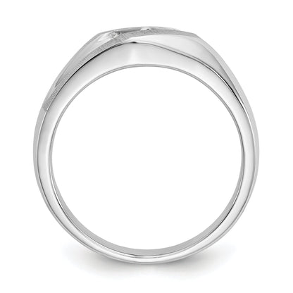14K White Gold True Origin Men'S 1/5 Carat Lab Grown Diamond Vs D E F Brushed And Polished Band