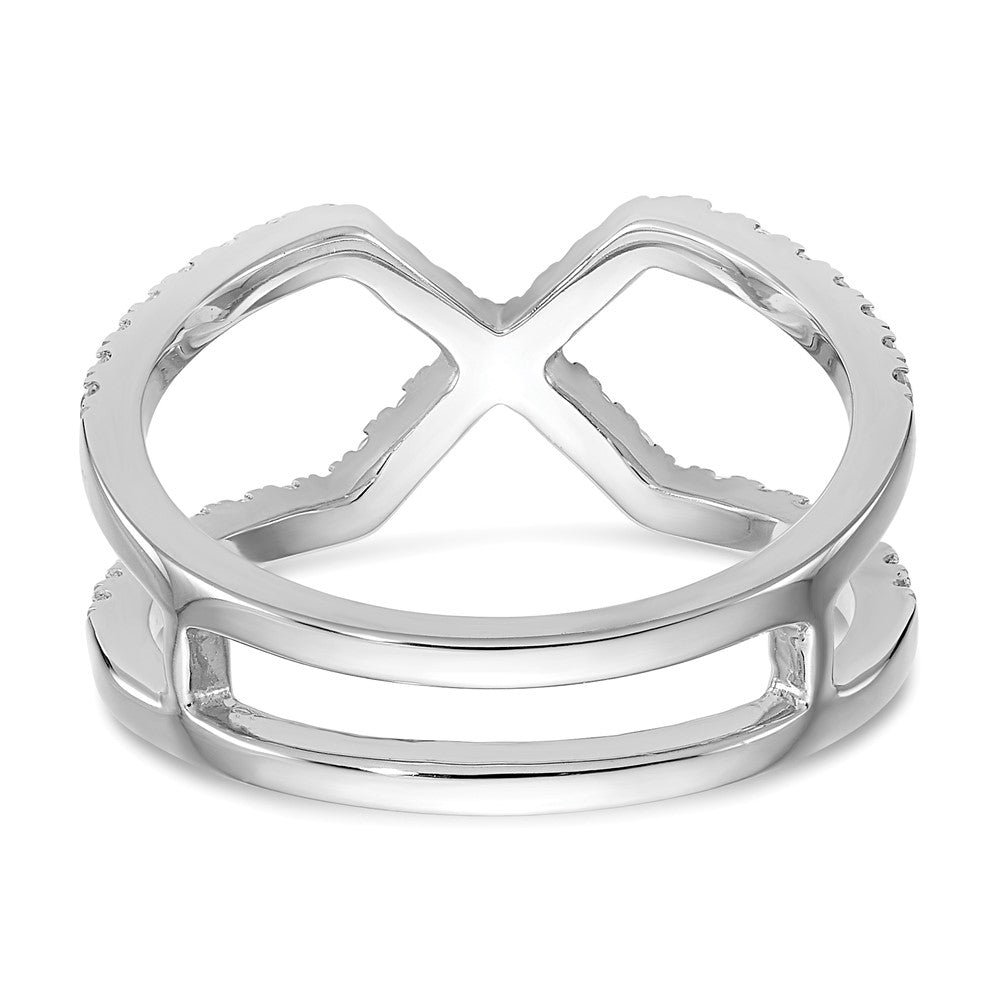 14K White Gold True Origin 1/2 Carat Lab Grown Diamond Vs D E F Geometric Fashion Band