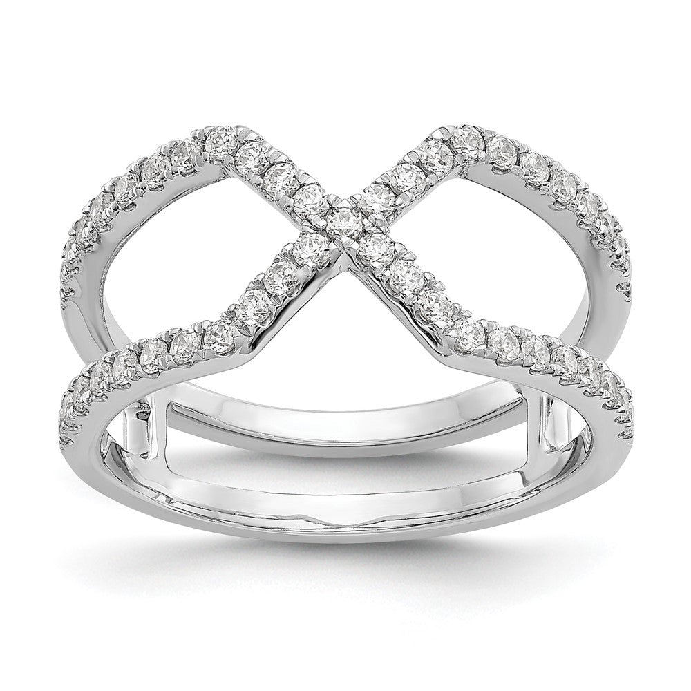 14K White Gold True Origin 1/2 Carat Lab Grown Diamond Vs D E F Geometric Fashion Band