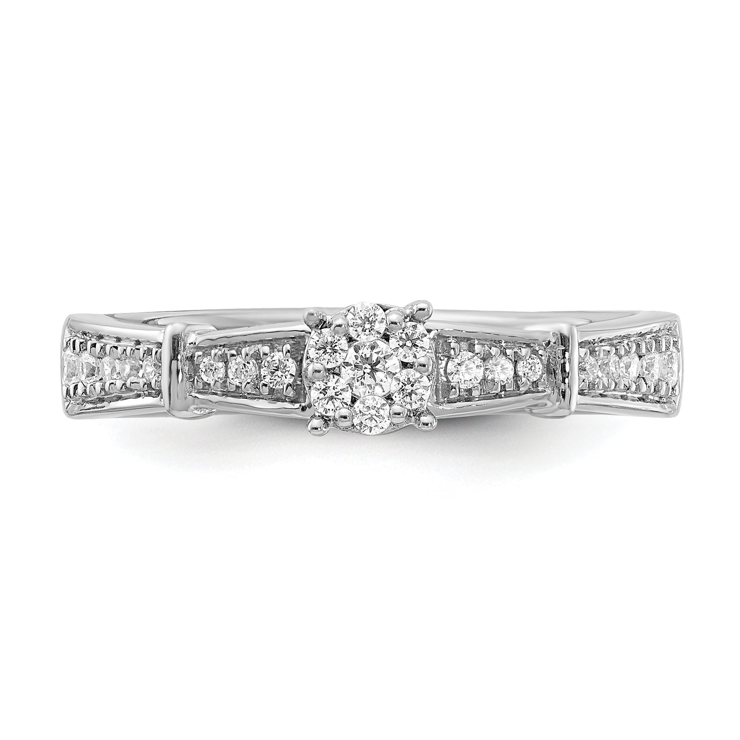 14K White Gold Lab Grown Diamond VS/SI+ G+ Trio Engagement Ring