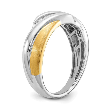 0.25ct. CZ Solid Real 14k White & Yellow Gold Men's Ring