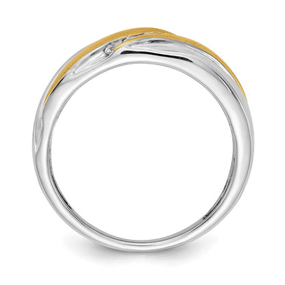0.25ct. CZ Solid Real 14k White & Yellow Gold Men's Ring