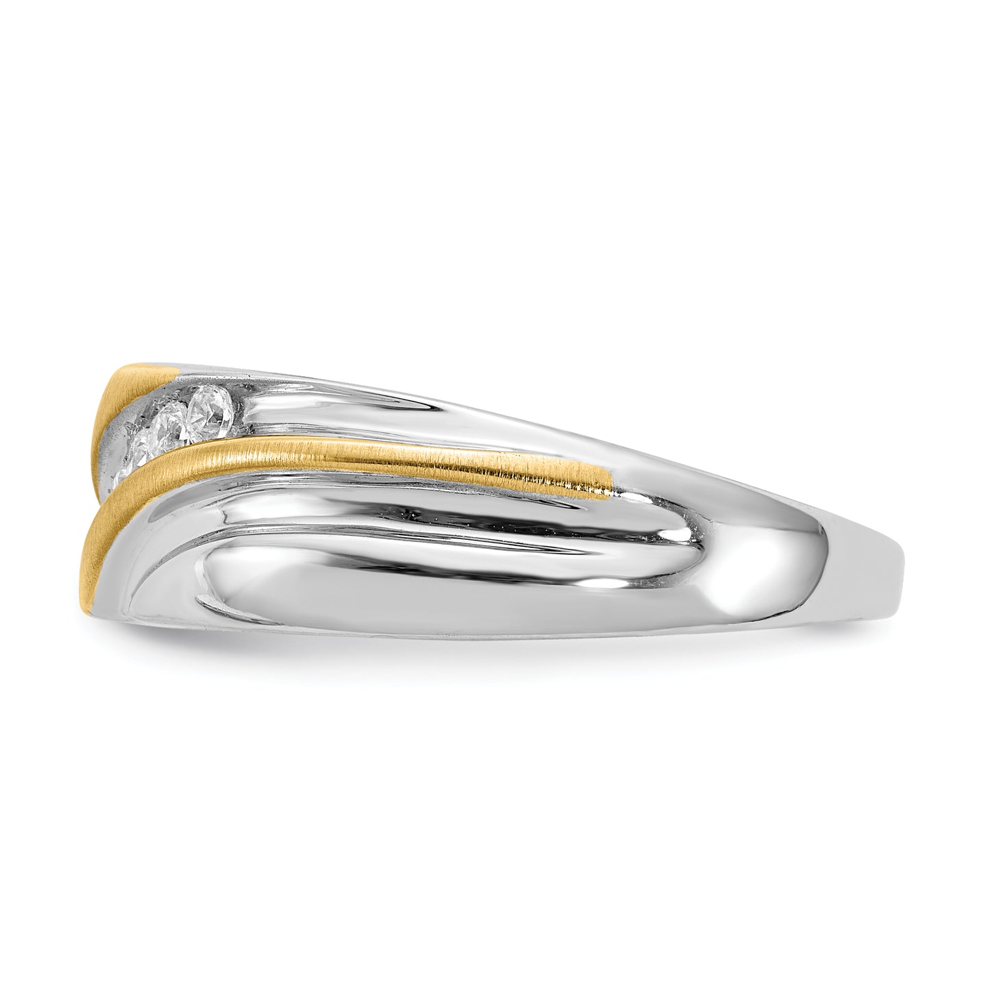 14k Two-tone Two Tone 1/4 Ct. Lab Grown Diamond VS/SI+ G+ Seven Stone Men's Ring