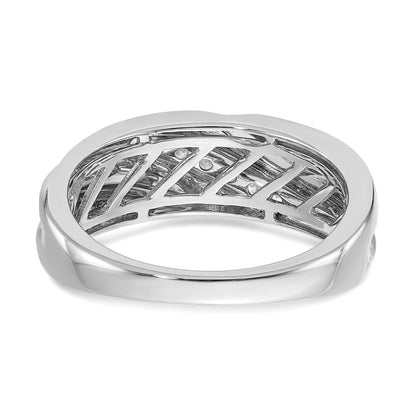 14k Two-tone Two Tone 1/4 Ct. Lab Grown Diamond VS/SI+ G+ Seven Stone Men's Ring