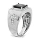 14k White Gold 1/2 Ct. Lab Grown Diamond VS/SI+ G+ and Onyx Side Cross Men's Ring