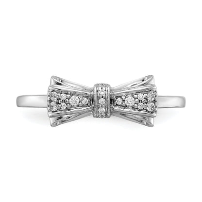 14K White Gold Diamond Bow Ring