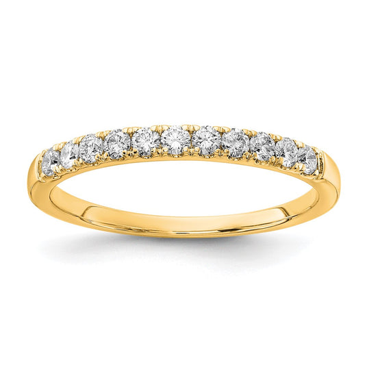 14K Yellow Gold 1/3 Carat Lab Grown Diamond Vs/Si+ G+ Complete Wedding Band