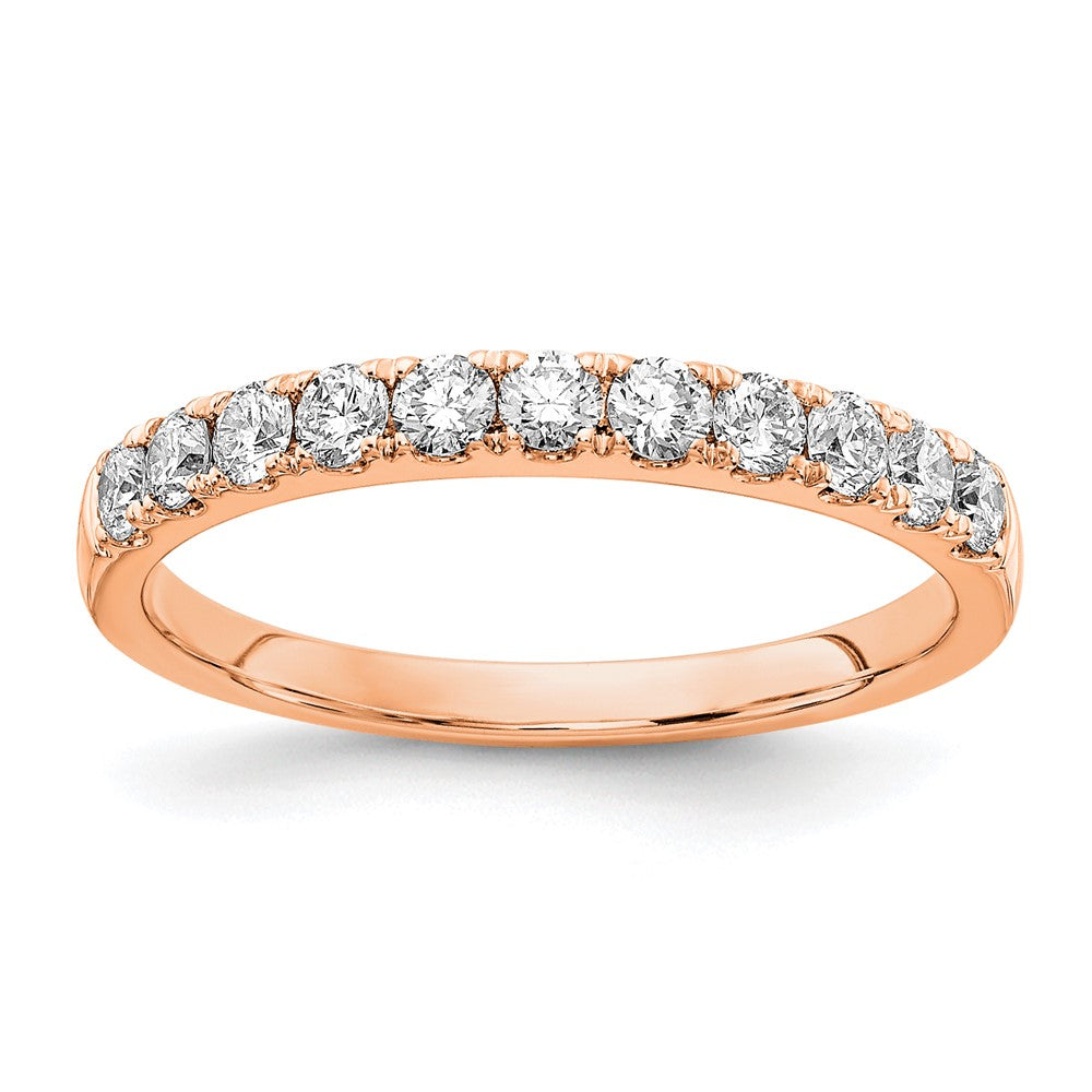 14k Rose Gold 1/2 Ct. Lab Grown Diamond VS/SI+ G+ Wedding Band Ring