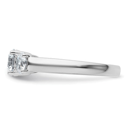 14k White Gold 1 1/2 Ct. Lab Grown Diamond VS/SI+ G+ Three Stone Engagement Ring