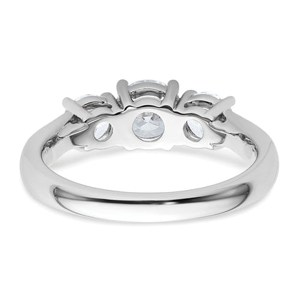 14k White Gold 1 1/2 Ct. Lab Grown Diamond VS/SI+ G+ Three Stone Engagement Ring
