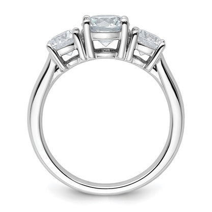 14k White Gold 2 Ct. Lab Grown Diamond VS/SI+ G+ Three Stone Engagement Ring