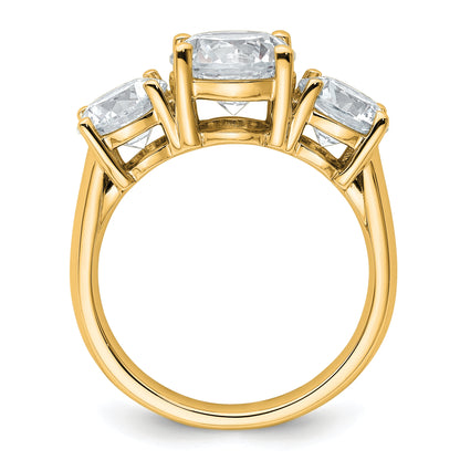 14k Yellow Gold 4 Ct. Certified Lab Grown Diamond VS/SI+ G+ Three Stone Engagement Ring