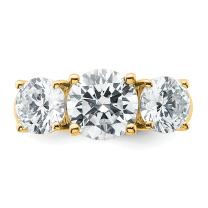 14k Yellow Gold 4 Ct. Certified Lab Grown Diamond VS/SI+ G+ Three Stone Engagement Ring