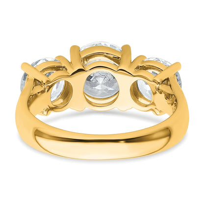 14k Yellow Gold 4 Ct. Certified Lab Grown Diamond VS/SI+ G+ Three Stone Engagement Ring