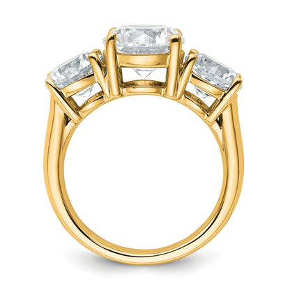 14k Yellow Gold 5 Ct. Certified Lab Grown Diamond VS/SI+ G+ Three Stone Engagement Ring