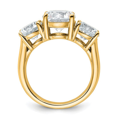 14k Yellow Gold 5 Ct. Lab Grown Diamond VS/SI+ G+ Three Stone Engagement Ring