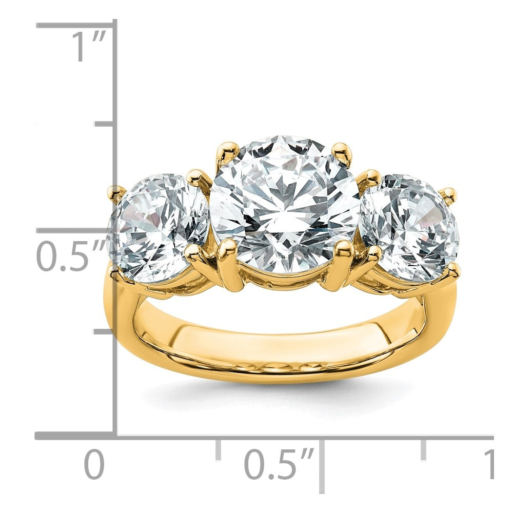 14k Yellow Gold 5 Ct. Lab Grown Diamond VS/SI+ G+ Three Stone Engagement Ring