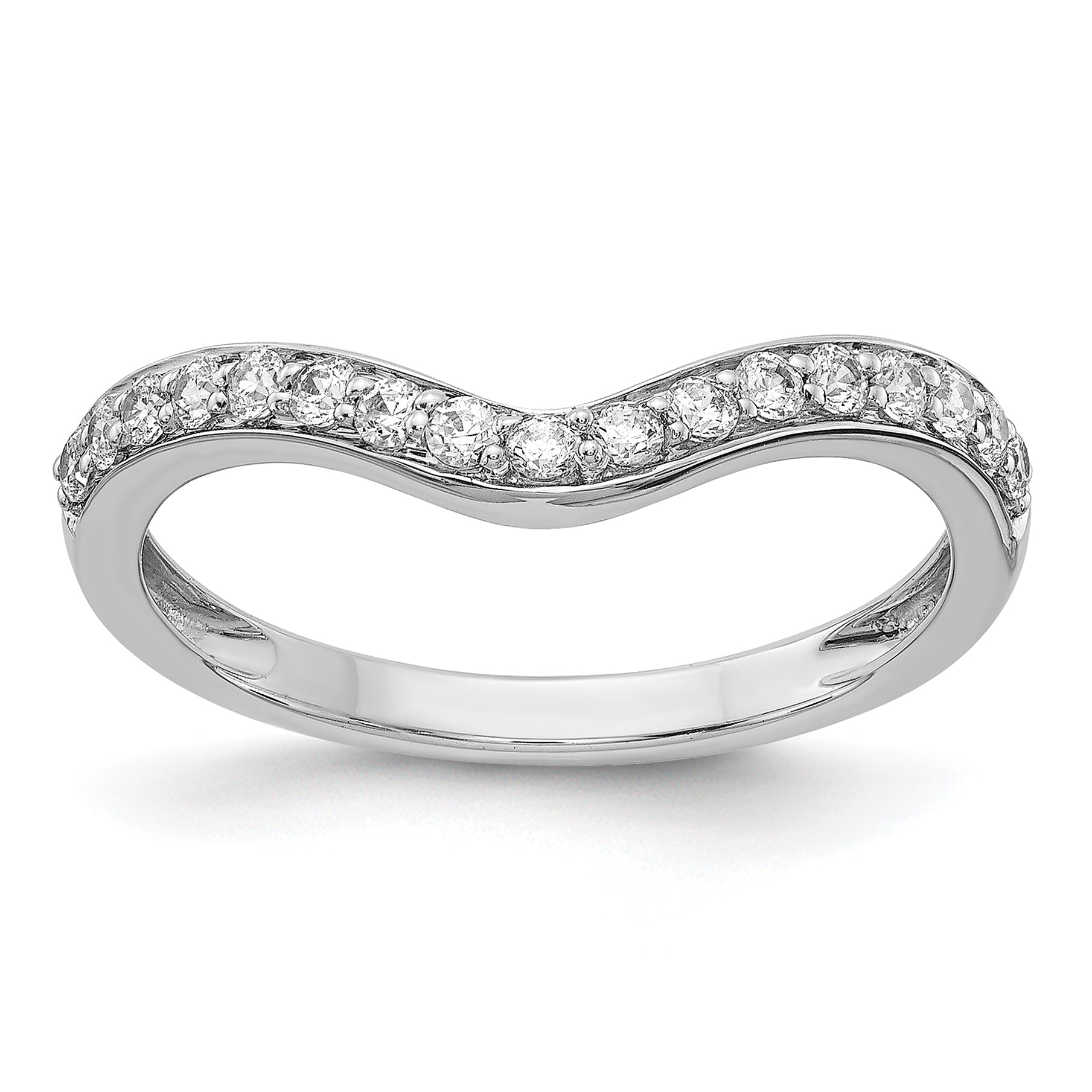 14K White Gold Diamond Ring Guard