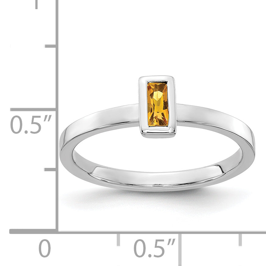 14K White Gold Citrine Ring