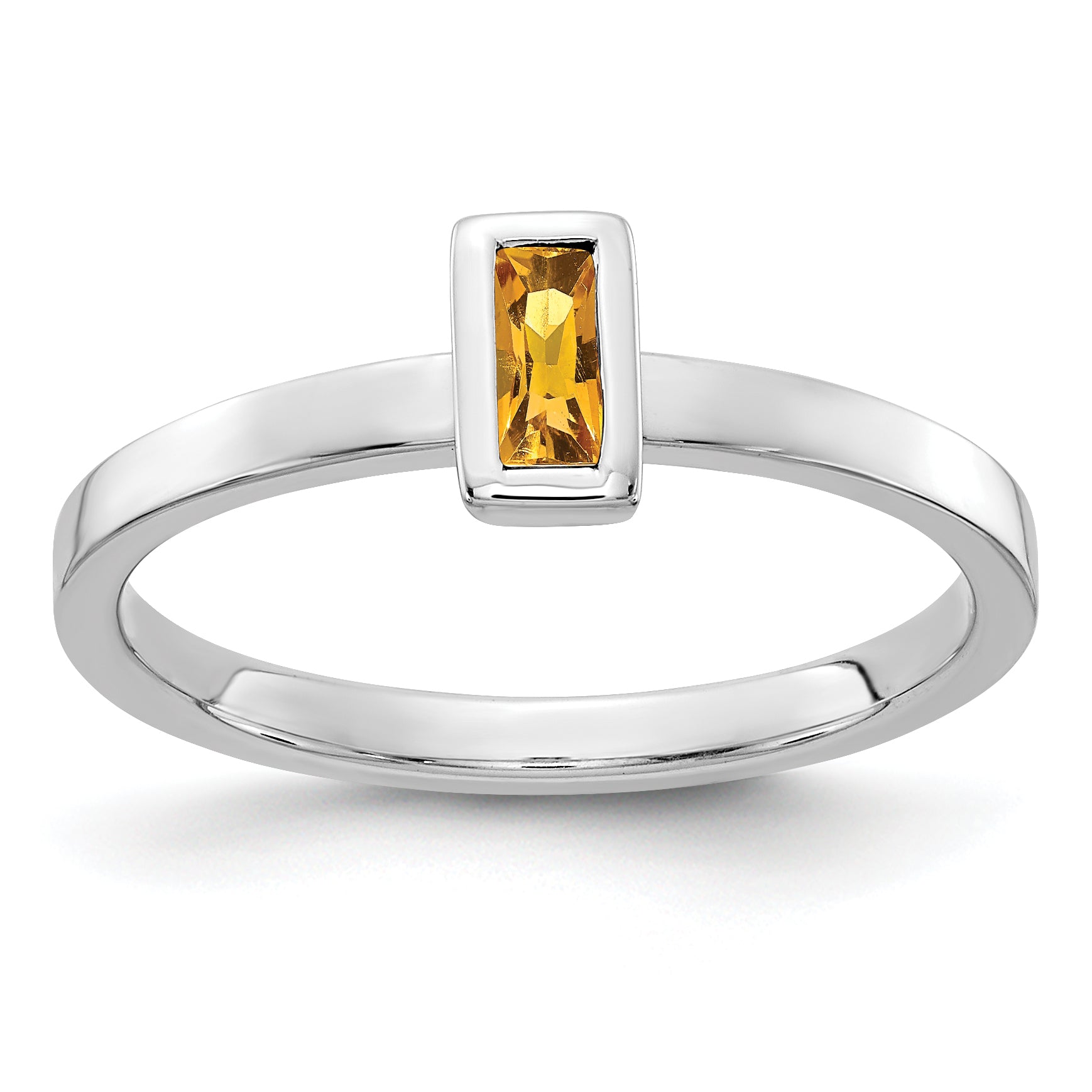14K White Gold Citrine Ring