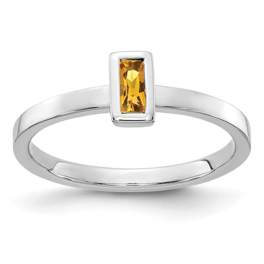 14K White Gold Citrine Ring