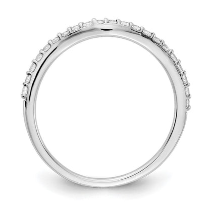 14K White Gold Curved Diamond Ring