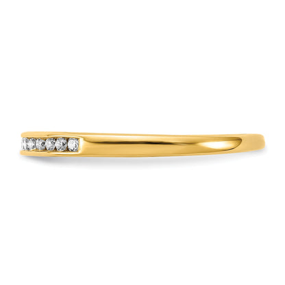 14K Yellow Gold 1/10 Carat Lab Grown Diamond Vs+ F+ Complete Channel Set Band