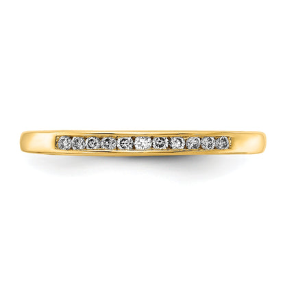14K Yellow Gold 1/10 Carat Lab Grown Diamond Vs+ F+ Complete Channel Set Band