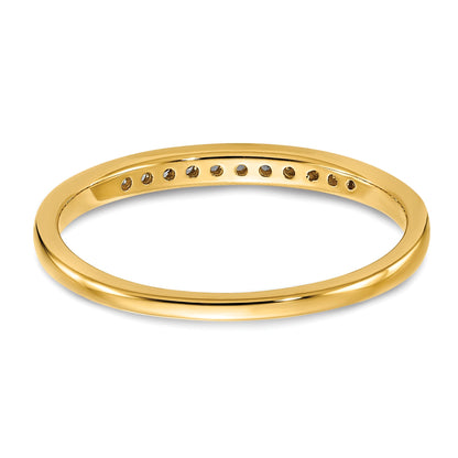 14K Yellow Gold 1/10 Carat Lab Grown Diamond Vs+ F+ Complete Channel Set Band