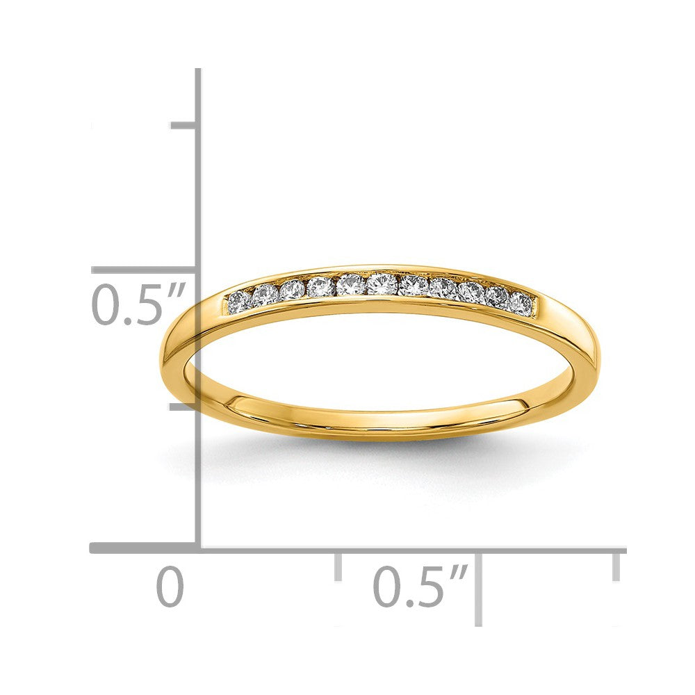 14k Yellow Gold 1/10 Ct. Lab Grown Diamond VS/SI+ G+ Channel Set Band Ring