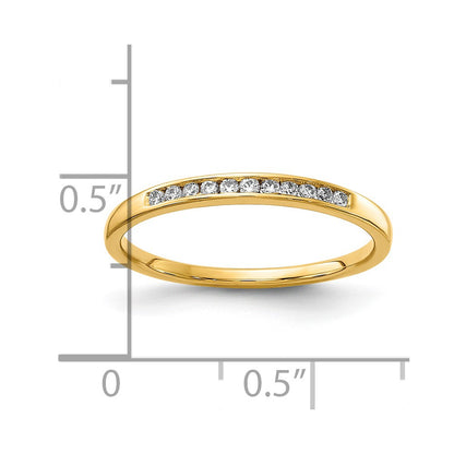 14k Yellow Gold 1/10 Ct. Lab Grown Diamond VS/SI+ G+ Channel Set Band Ring