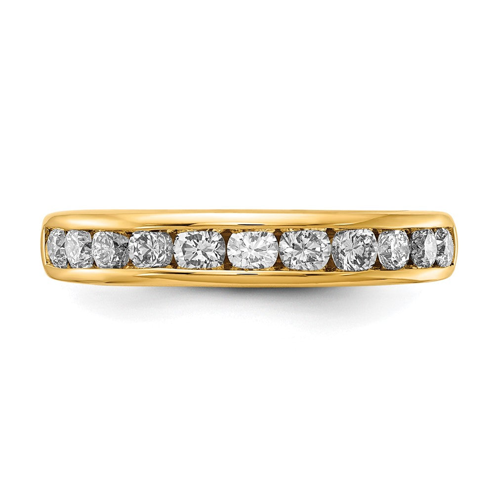 14K Yellow Gold 3/4 carat Lab Grown Diamond VS+ F+ Complete Channel Set Wedding Band Ring