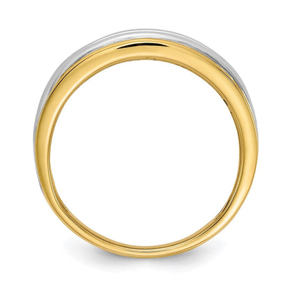 0.25ct. CZ Solid Real 14k Yellow & White Gold Men's Ring