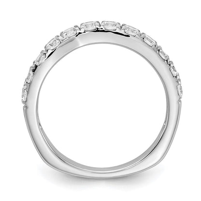 0.75ct. CZ Solid Real 14k White Gold Wedding Wedding Band Ring